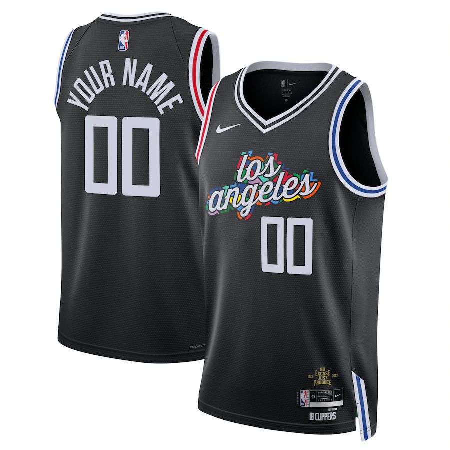 Men Los Angeles Clippers Nike Black City Edition 2022-23 Swingman Custom NBA Jersey->los angeles clippers->NBA Jersey